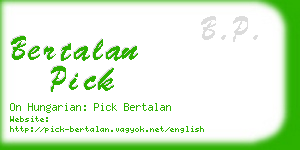 bertalan pick business card